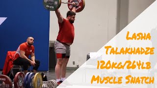 Lasha Talakhadze Muscle Snatches 120kg/264lb At 2017 IWF Worlds