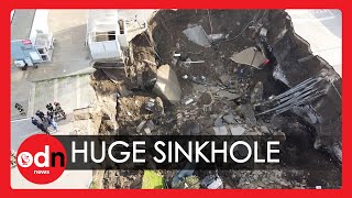MASSIVE Sinkhole Opens in Italian Hospital Carpark After Underground Explosion