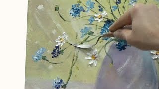 Пишем летний букет в вазе (васильки и ромашки) с Татьяной Букреевой.