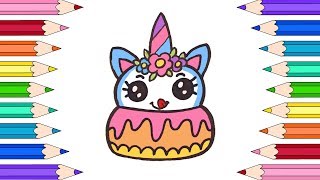 Как Нарисовать Тортик Единорог?Как Нарисовать Милый Тортик?How to Draw a Cake Unicorn