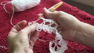 Вязание кружева в технике брюгге часть 3(crochet Bruges)针织布鲁日 (узор#29)