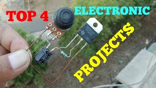 TOP 4 ELECTRONIC PROJECTS USING TRANSISTORS C945, SOLAR PANEL, TRANSISTOR 3055 TIP41C.