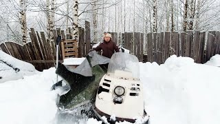 БУРАН / ЖИЗНЬ В ТАЙГЕ / ВЫКОПАЛ СНЕГОХОД БУРАН / КАК ЗАВЕСТИ БУРАН / ДЕЛА ПО ДОМУ / БАНЯ