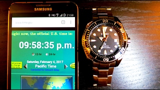 Seiko Shogun Caliber 6R15. Starting the accuracy test. SBDC029