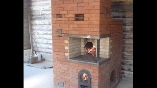 Кладка Русской печи с камином в Ижевске.