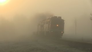 Тепловоз 2ТЭ116-1563 в туманена перегоне Зилупе-Нерза / 2TE116-1563 between Zilupe and Nerza