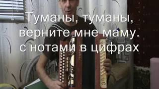Туманы, туманы, верните мне маму, с нотами в цифрах