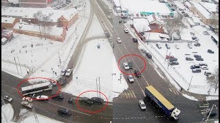 ДТП в Серпухове. Три аварии друг за другом.. 15 марта 2018г.