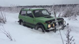 Зимний выезд. Порвали УАЗ Патриот. Потушили Ниву.