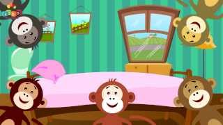Five little monkeys - Children English Nursery Rhyme with Lyrics (Subtitles) and Action