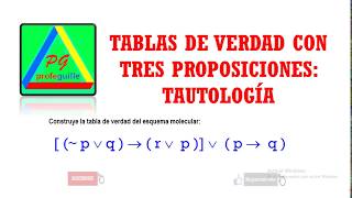Tablas de verdad con tres proposiciones lógicas: Tautología - Lógica proposicional