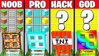 Minecraft Battle: SUPER TRAPDOOR CRAFTING CHALLENGE - NOOB vs PRO vs HACKER vs GOD ~ Funny Animation