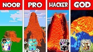 Minecraft - NOOB vs PRO vs HACKER vs GOD : FAMILY VOLCANO in Minecraft Animation