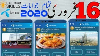 16 February 2020 Questions and Answers | My Telenor app Today Questions | Test Your Skills