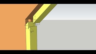 3D модель окосячки балконного блока с ломаным проемом.