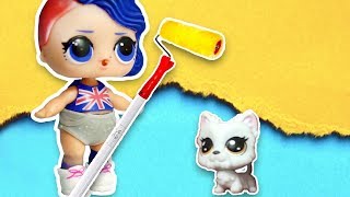 LOL Surprise Dolls Calico Critters house unboxing | Куклы ЛОЛ делают ремонт