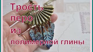 ПОЛИМЕРНАЯ ГЛИНА Кейн перо мастер класс * feather made ​​of polymer clay