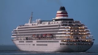 [ASUKA II Leave port] 豪華客船「飛鳥Ⅱ」夕暮れの伏木富山港を出港 2012.9.14