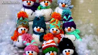 Амигуруми: схема Снеговички. Игрушки вязаные крючком - Free crochet patterns.