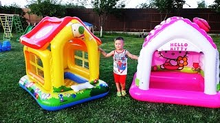 Играем с домиками ЩЕНЯЧИЙ ПАТРУЛЬ и ХЕЛЛО КИТТИ PAW Patrol Playhouse and Toys