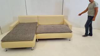 Sofá cama con chaise longue de color beige - modelo Valencia