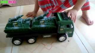 Xe ô tô quân đội đồ chơi, máy xúc, xe tải - Military cars toy , excavators, trucks by Kid Rio
