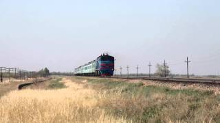 2ТЭ10М-1043 с пассажирским Лениногорск - Астана