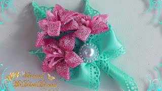 ?ПОДАРОК канзаши своими руками: Магнитик ? Бутоньерка ? Брошка ? Flowers Kanzashi