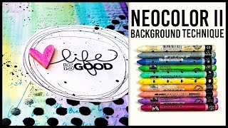 Art Journal Technique: Creamy Neocolor II Background | EASY! |  Mixed Media Art Journal With Me