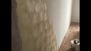 Нанесение декоративной штукатурки Лабиринт кистью