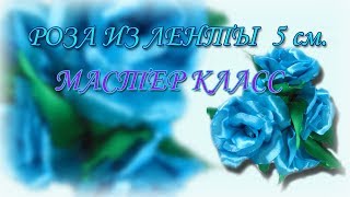 Роза из ленты 5 см для композиций. Мастер-класс.
