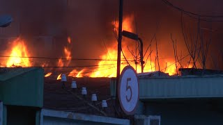 Incendiu pe strada Bucuriei din Capitală