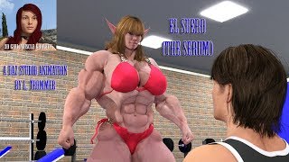 El suero The serum Female muscle growth transformation animation Daz Studio animation