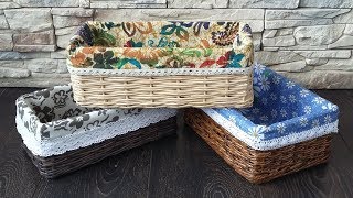 Короб для мелочей. Плетение из газетных трубочек