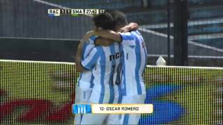 Gol de Romero. Racing 2 - San Martín 1. Fecha 2. Primera División 2016