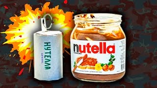 Граната из Нутеллы. Страйкбольные гранаты с разными начинками. Часть 1 | #эксперименты