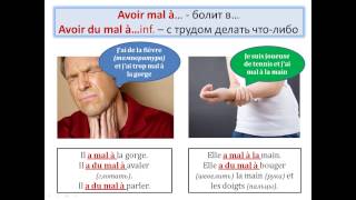 Уроки французского #67: Выражения " avoir mal à qch " и " avoir du mal à faire qch "  Лексика!