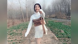 Cute Amputee Girl Playing With Her Empty Stocking