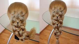 Элегантная причёска  Коса из узлов  Быстрая причёска  Hair tutorial