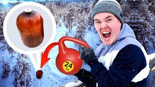 @misharin СКИНУЛ С МОСТА ГИРЮ в 24 КГ на КЕГУ! Эксперимент