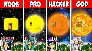 Minecraft NOOB vs PRO vs HACKER vs GOD : FAMILY BLOCK SUN HOUSE in Minecraft Animation