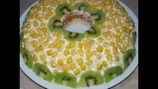 Салат на праздничный стол. Очень красивый и вкусный салат. Рецепт в описании.