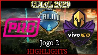 CBLoL PRG vs KEYD highlights do jogo 2 | CBLoL 2020 Prodigy vs Vivo Keyd jogo 2.