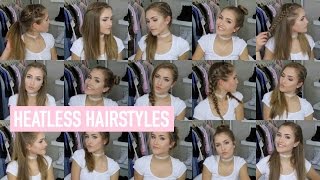 18 QUICK & EASY HEATLESS HAIRSTYLES!! | Mel Joy
