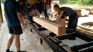 Распиловка / раскройка березы. Sawing birch.