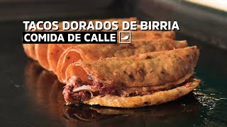 Taquitos dorados de birria y consomé matacrudas #ComidaDeCalle