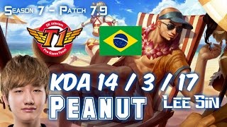 SKT T1 Peanut LEE SIN vs GRAVES Jungle - Patch 7.9 BR Ranked