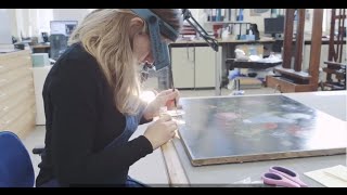 Conservation: Flowers in a Glass Vase painting