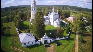 Храмы Болотово Судиславль Запрудня с высоты птичьего полёта