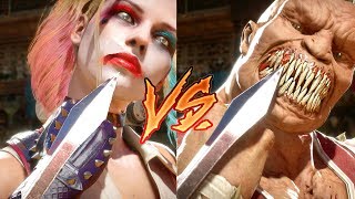 MK11 Harley Quinn VS Real Victory Poses (Side by Side Comparison) Cassie Quinn Skin